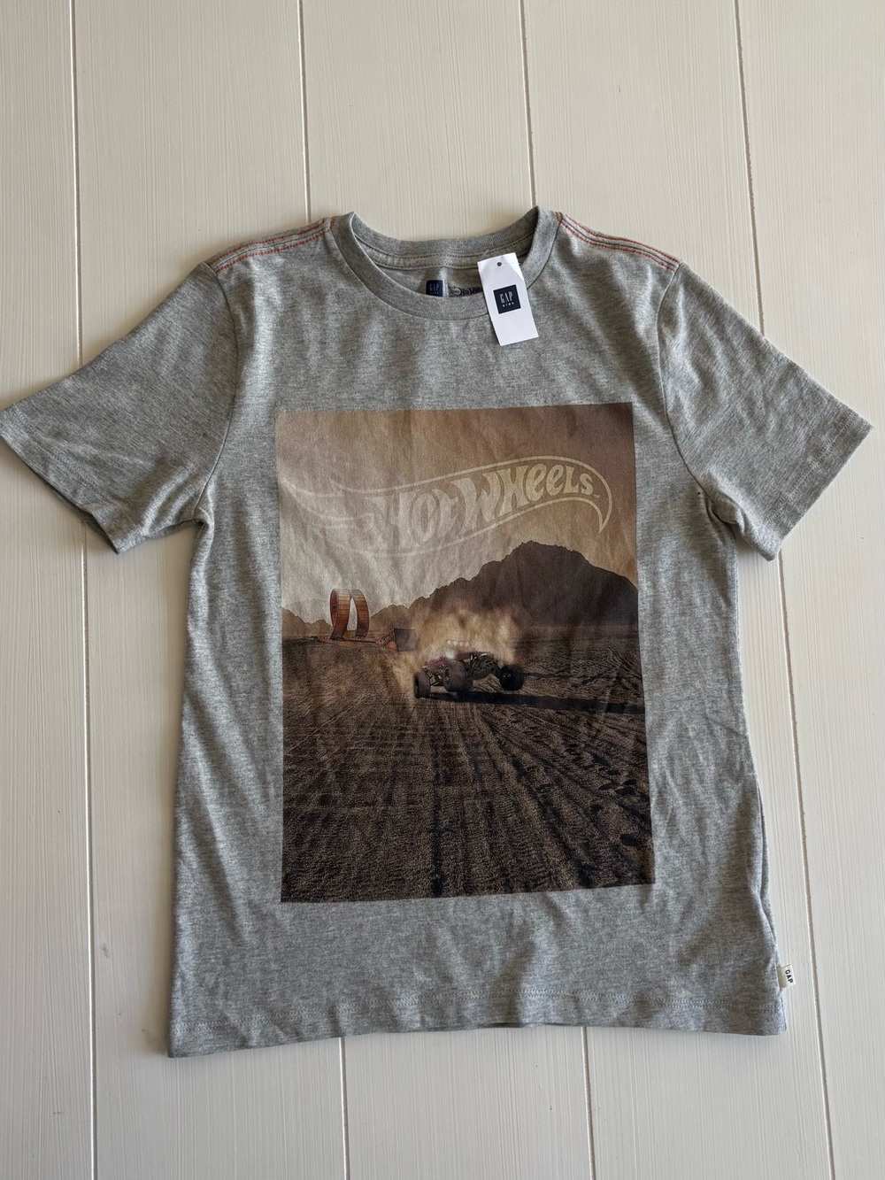 GAP Gray Hot Wheels Desert Graphic Tee NWT Boys L (10)